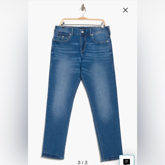 True Religion Men’s Geno Snap Flap Pocket Jeans Medium Autumn Blue Size 38x32 - Picture 3 of 14
